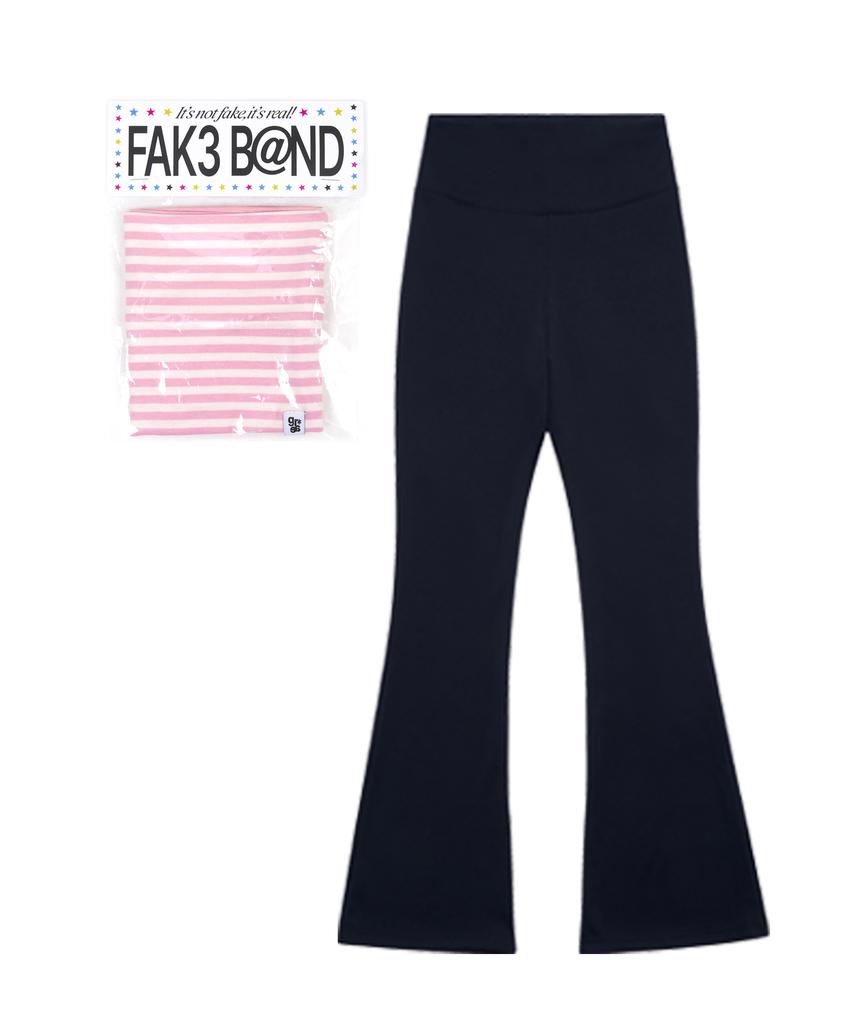 GRAVER [Set]Bootscut Pants+Stripe Waist Band