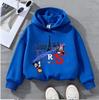 Paris Eiffel Tower Cartoon Print Kids Hoodie Girls Boys Loose Pullover Sweatshirt Children Family Trip Long Sleeve Hooded Top