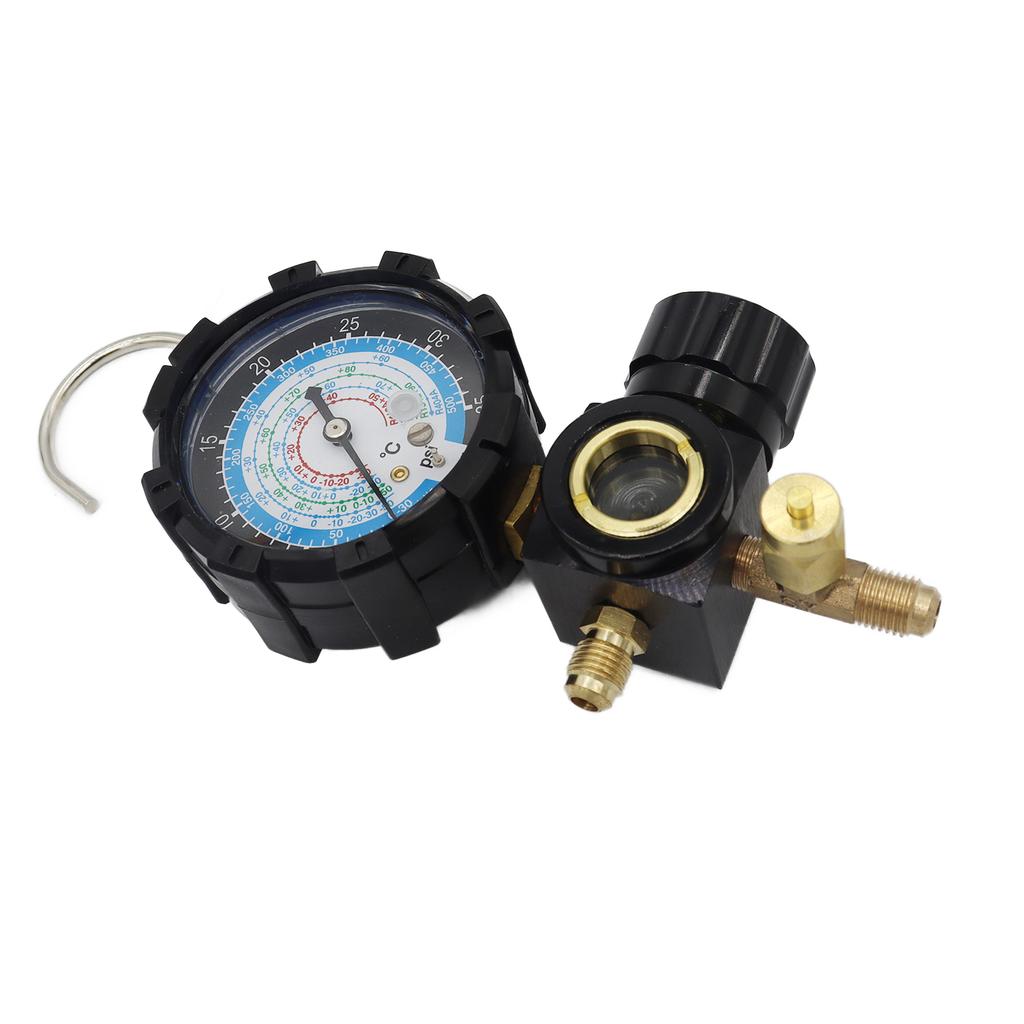 R410a Diagnostic Manifold Freon Gauge Set with Sight Glass G1/4 High Pressure A/C Refrigeration Tool for R22/R410A/R134A