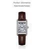 Stylish Sanda Square Steel & Leather Quartz Watch with Roman Numerals, Waterproof Design for Women