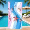 Rainbow Stripe Seashell Starfish Print Beach Towel Quick Dry Sand Free Soft Towel Pool Swim Summer Travel Yoga Blanket