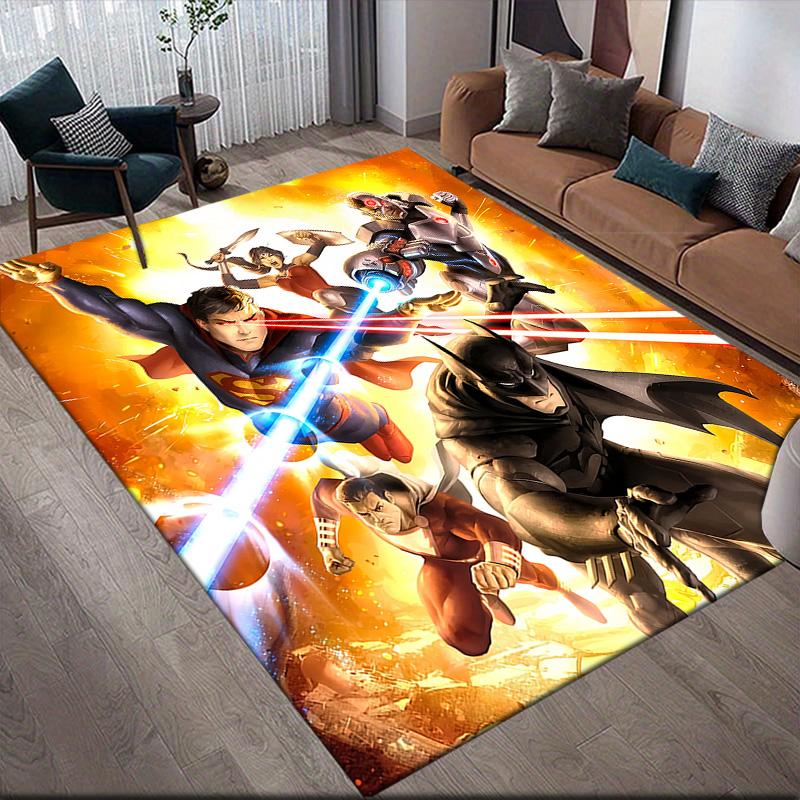 

Justice League Characters Anti-Slip Floor Mat, Rectangular Carpet for Living Room 60x90cm