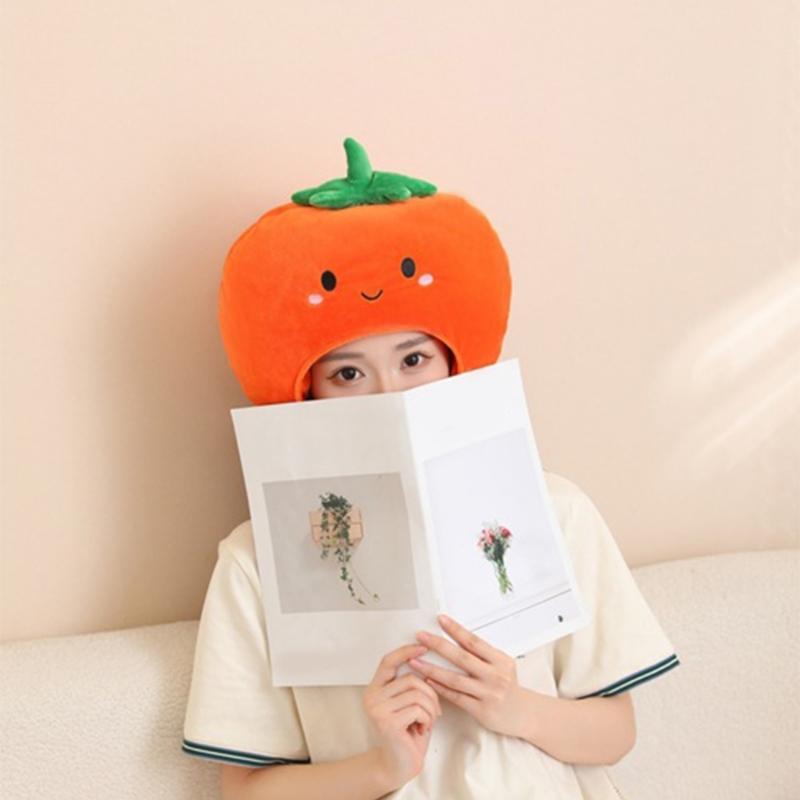 Children Headpiece With Cute Persimmon Design Fade Resistant Fabric Head Cover For Photo Props Holiday Celebrations