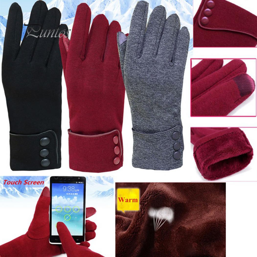 

Элегантные женские теплые перчатки с сенсорным экраном для телефона чёрный