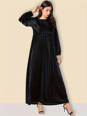 2025 Autumn/Winter Women's Sexy Velvet Round Neck Loose Dress