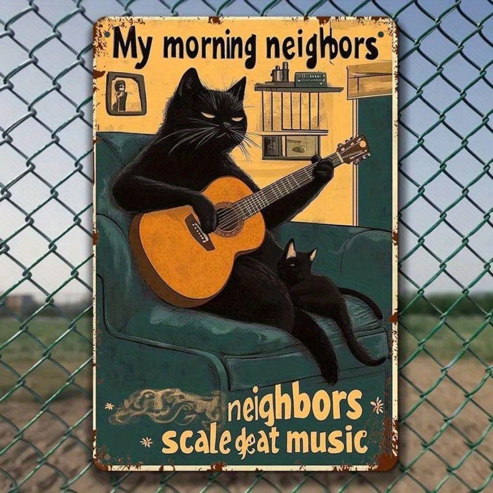 Retro Metallschild Rock Cats Wanddeko