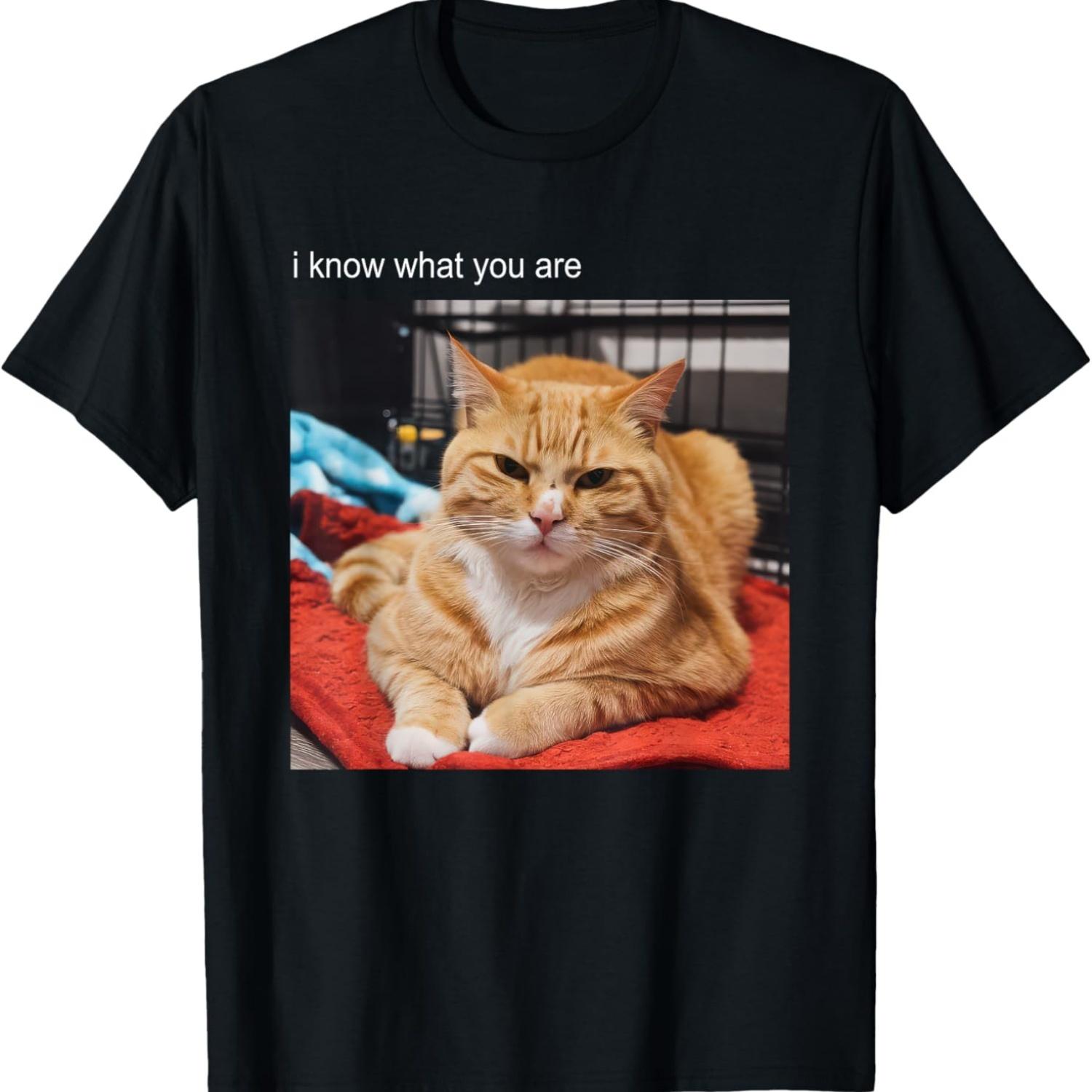 

Cat Meme Tshirt Silly Cat Funny Kitty Meow Hiss Kitten T-Shirt for Men Women Girls Kids(1) S