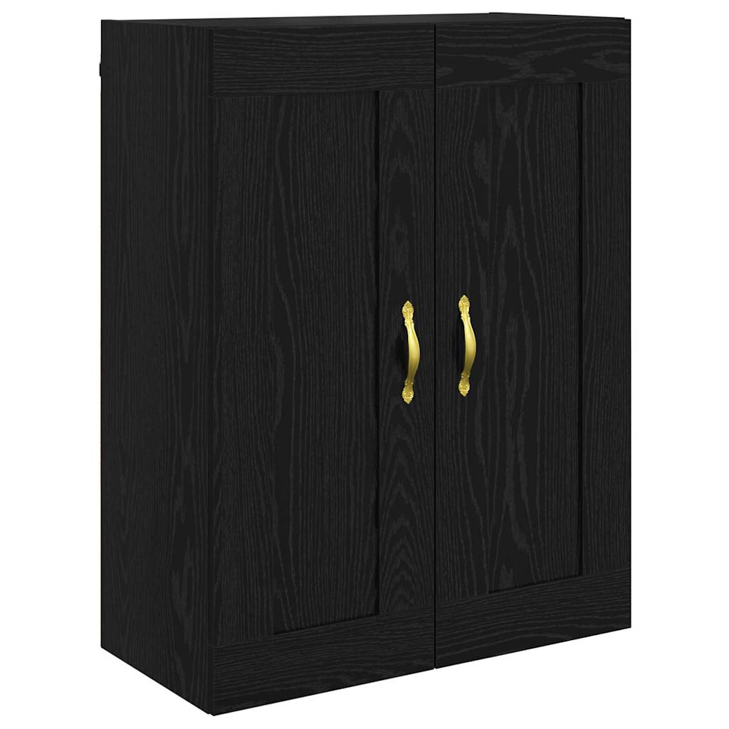 Wall Mounted Cabinet 2 Pcs Black Oak Effect Particleboard