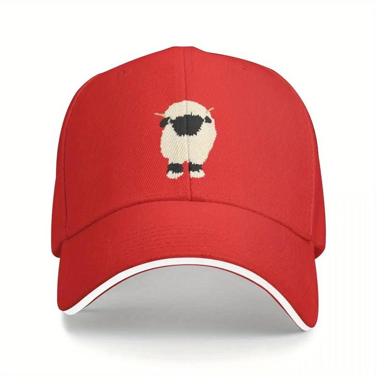 Black Nose Valais Sheep Baseball Cap Lightweight Polyester Sunscreen Hat for Outdoor Beach Unisex Adjustable