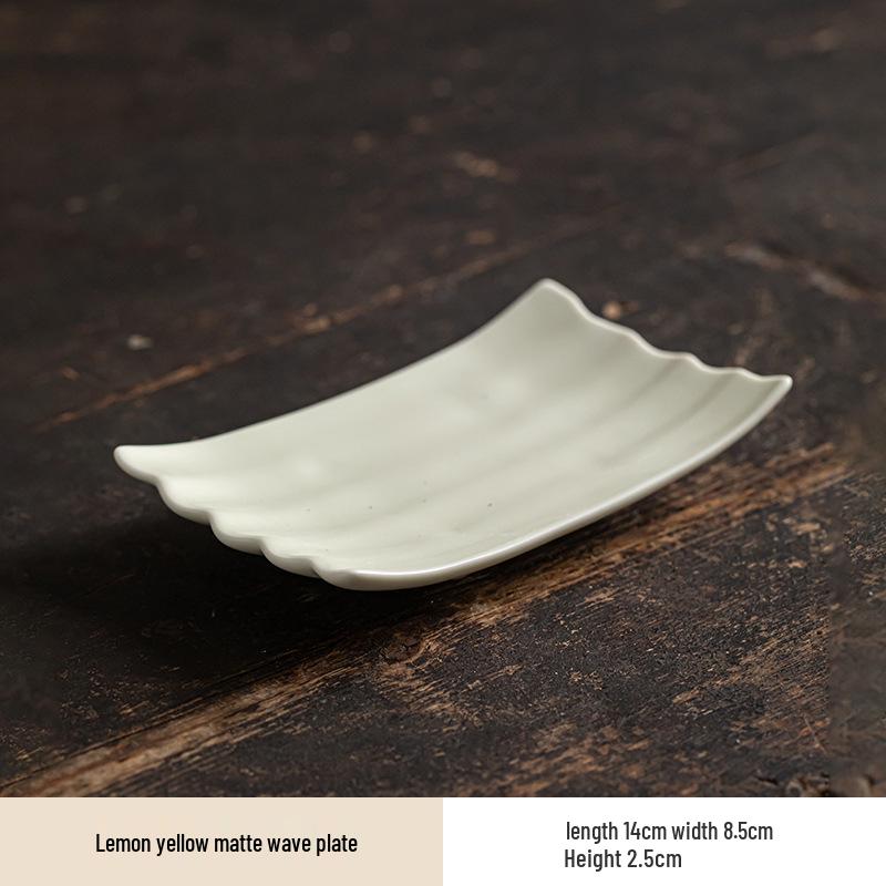 High-Legged Ceramic Plate for Tea, Snacks, Pastry, Fruit, Dim Sum, or Towel Tray - Chinese-Style Serving Dish