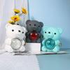 Eternal Rose Teddy Bear Necklace Ring Gifts Box Rotate Rose Jewelry Box Valentine Wedding Storage Gift Case for Women Girlfriend