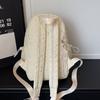 Schoolbag milk mist powder texture sense embroidery star backpack female soft huhu sweet sister little fairy travel shopping small backpack