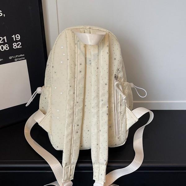 Schoolbag milk mist powder texture sense embroidery star backpack female soft huhu sweet sister little fairy travel shopping small backpack
