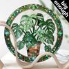 2D Flat Crystal Green Leaf Sun Catcher Garden Exotic Jungle Tropical Decoration Window Wall Hanging, Green Natural Decoration,holiday Party Decoration