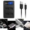Portable LCD Micro USB Chargers for Olympus D750, SH21, SP800UZ, Battery Convenient Double Slot Charger Repalcement