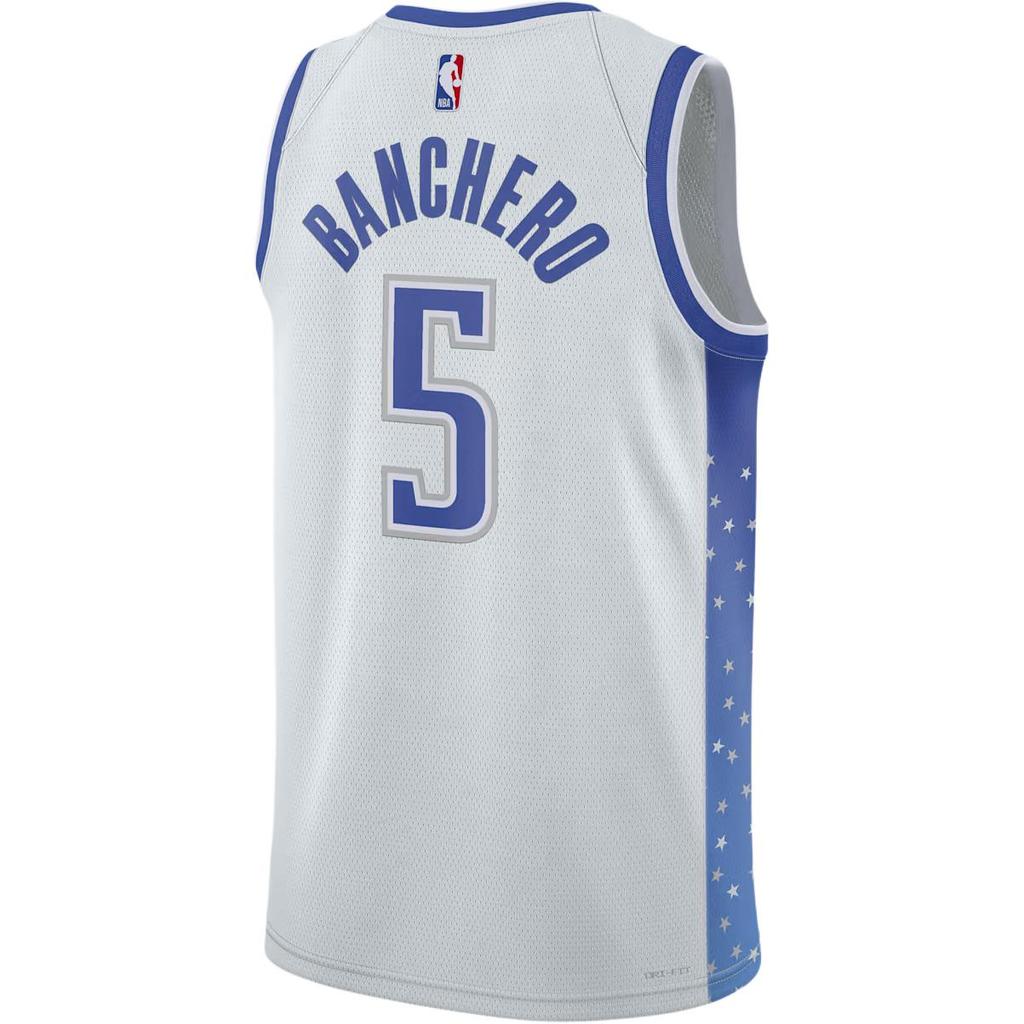 Nike Dri-Fit NBA Swingman City Edition Stagione 2025-26 Orlando Magic Paolo Banchero #5 Maglia da Basket Senza Maniche Color Block Uomo jersey HM5991-043