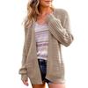 European & American Women's Hollow Knit Lantern Sleeve Cardigan - Autumn/Winter 2024 Style.
