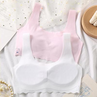 Sujetador de desarrollo para niña con tirantes elásticos anchos, sin costuras, soporte y cobertura del pecho, sin aros de acero, forma natural, alta elasticidad
