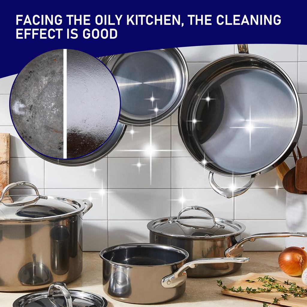 6Pcs All-Purpose Cleaning Powder Powerful Kitchen Cleaner Powder Grime Remover Stubborn Grease Stain Cleaner for Grill Oven Stove Pots