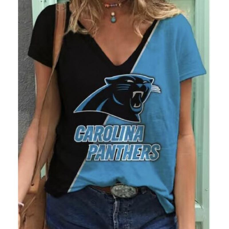 Summer V-neck 3D Football Team Printed Top Fashionable Casual Short Sleeved Women's T-shirts