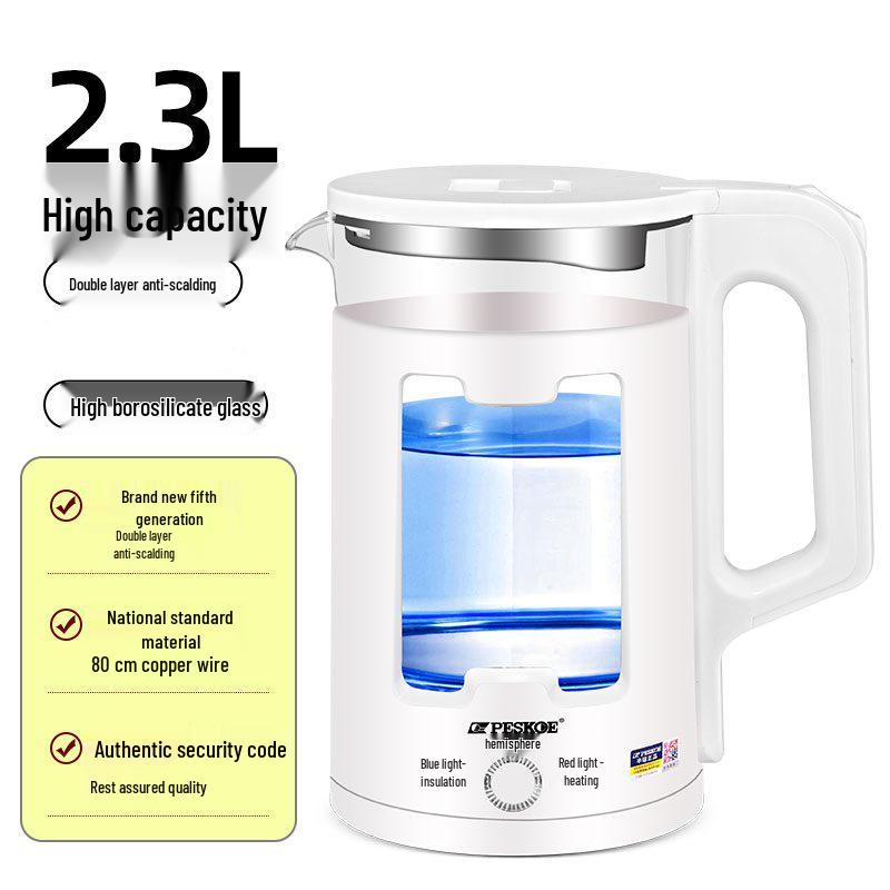 2.3L High Borosilicate Glass Electric Kettle with Auto Power-Off & Keep Warm Function 2.3L Glass Kettle