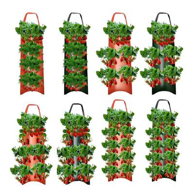 Strawberry Hanging Planting Bag Multi-Function Hanging Strawberry Grow Bag Vegetable Flower Plant Grow Bags For Plant Growth