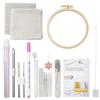 Punch Needle Kits Adults Beginner Adjustable Punch Needle Embroidery Frame Kits Punch Needle Cloth for DIY Craft Decorations