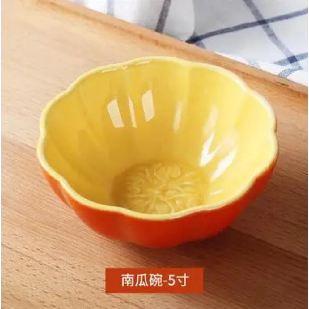 Ceramic Creative Fruit Bowl, Cute Household Tableware, Hand Painted Watermelon Bowl, Strawberry Orange Bowl, Ceramic Bowl Spoon