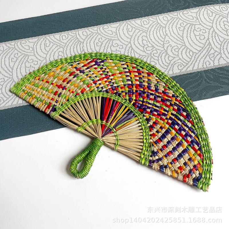 Handwoven Seagrass Wall Fan Decorative Hanging Home Boho Style Natural Fiber Craft