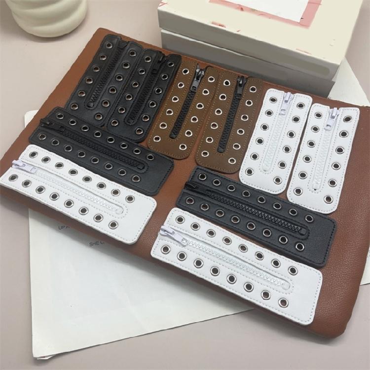 Waterproof PU Leather Shoelace Zippered Closure Replacement with 8 Holes for Men Women Boot Footwear Accessories