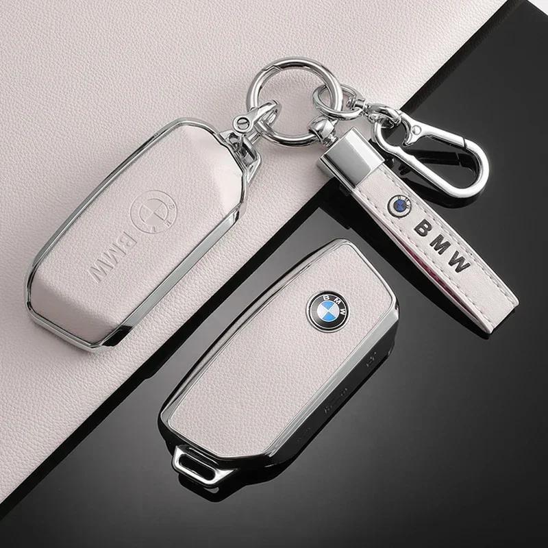 LJFJN1 Car Sticker TPU Car Key Cover Case Shell Bag for BMW X1 U11 X7 X5 G05 LCI I7 IX XM Series 7 740Li U06 G81 M3 2023 2024 Keychain