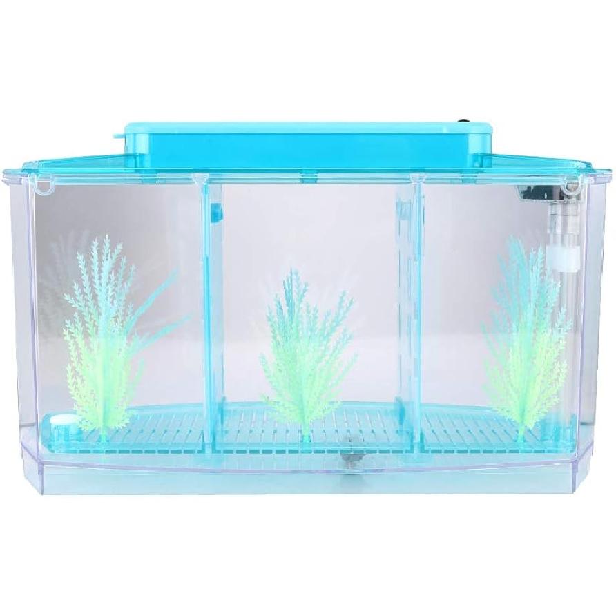 LIZEALUCKY Betta Fish Tank, Adjustable LED Light Acrylic Aquarium with Water Change Valve, Small Fish Tank Starter Kit for Office Home Room Decor