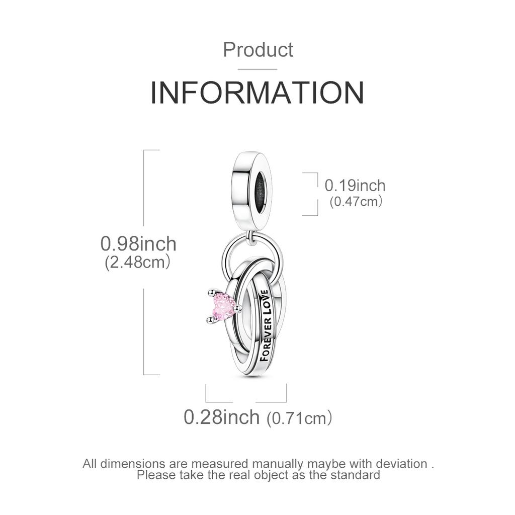 Silver 925 Charm Wedding Ring Pendant Fover Love Fit Original Bracelet Diy Woman Jewelry Gift