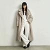 Womens Faux Fur Coat Long Winter Warm Outerwear With Collar Lapel Elegant Office Style