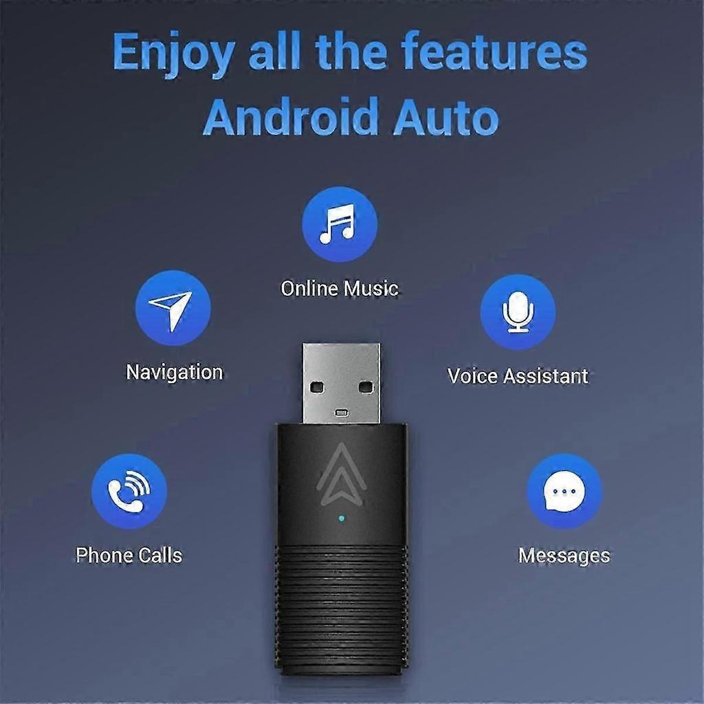 Android Auto Wireless Adapter, Small Android Auto Wireless Dongle Converts Wired to Wireless