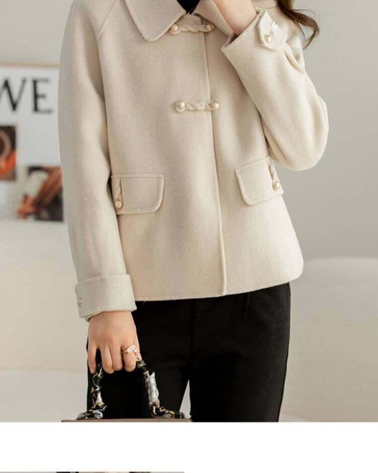 Damen dicker Wollmantel: Herbst/Winter Koreanischer Stil, Stilvolle lockere Passform, Altersreduzierendes Petite-Design