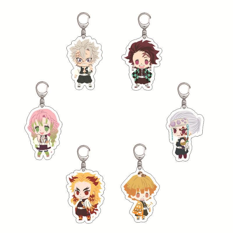 Anime Demon Slayer Acrylic Keychain Series Ingenious Pendant Tanjiro Kamado Nezuko Zenitsu Agatsuma Accessories Present for Fans