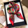 27.6in Vintage Paisley Print Square Scarf Multicolor Pattern Bandana Elegant Thin Sunscreen Head Wrap