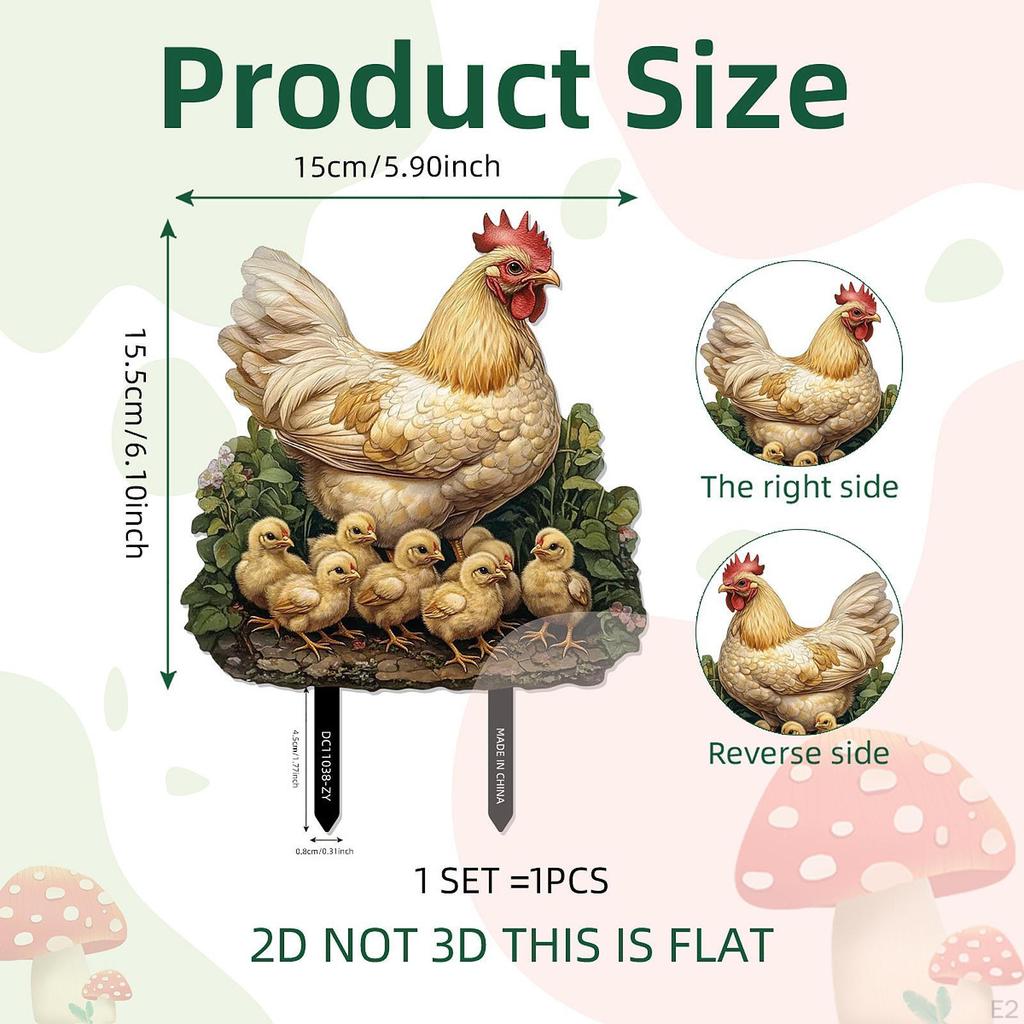 Pachet de 2 Semne Decorative Plate 2D cu Formă de Animale, Impermeabile, pentru Plante în Ghiveci