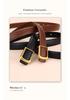 Women's Red Cowhide Leather Belt with Square Buckle - Trendy Decorative Waist Cincher