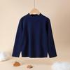 Kids' Fleece-Lined Cotton Turtleneck Sweatshirt - Warm Autumn/Winter Layer