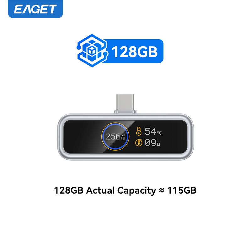 

Расширение памяти мобильного телефона Eaget Type-C поставляется с USB-адаптером, с ЖК-дисплеем PD 20 Вт, быстрая зарядка для мобильных телефонов и компьютеров 128GB