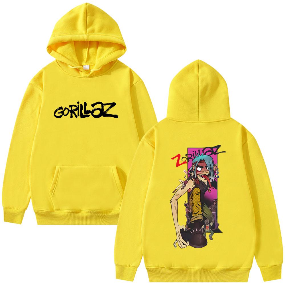 

Худи группы Gorillaz для мужчин и женщин, хип-хоп, рок, модная оверсайз толстовка, мужская повседневная, высокое качество, флисовые худи 3XL
