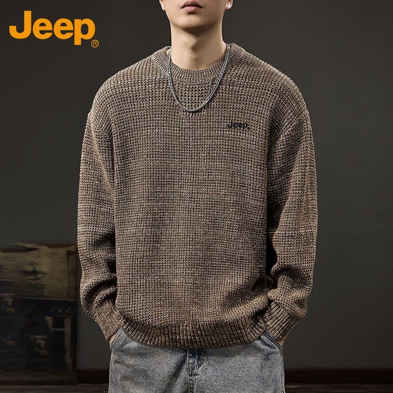 Jeep Men's Round Neck Warm Knitted Sweater