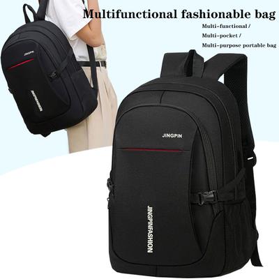 Stylish Men's Casual Backpack - High-Capacity Nyl Travel Daypack with Multi-Pocket, Adjustable Shoulder Strap Laptop Bag