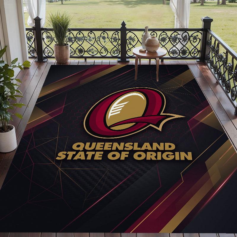 Soft Floor Carpet Queensland Maroons Pattern Area Rug Decorative Mat For Home Room Decoration