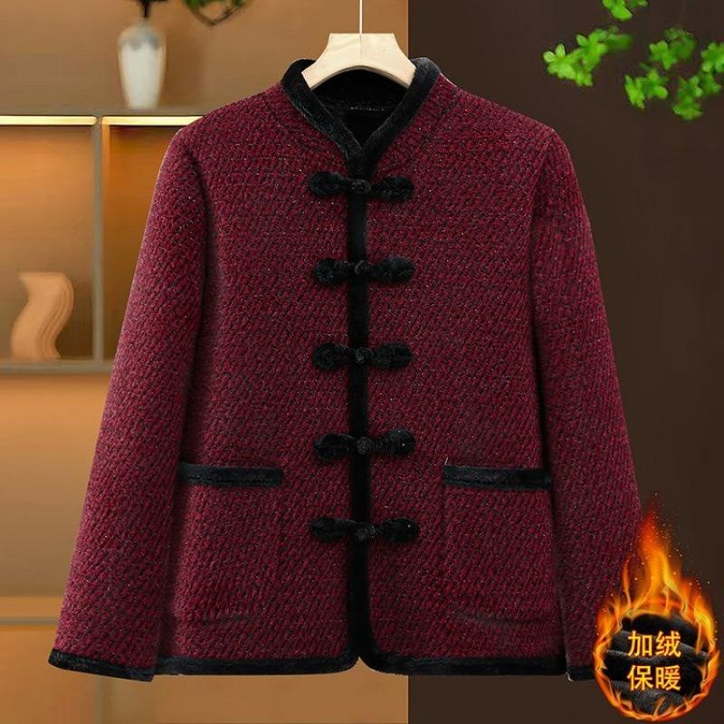Winter cotton-padded clothes, fleece warm and thickened coats, new retro Chinese cotton-padded clothes.