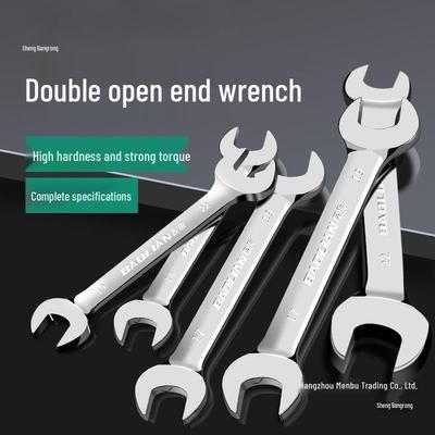Dual-Head Open-End Wrench Set 8-10mm, Household Small Tool with Fixed Bright Surface.