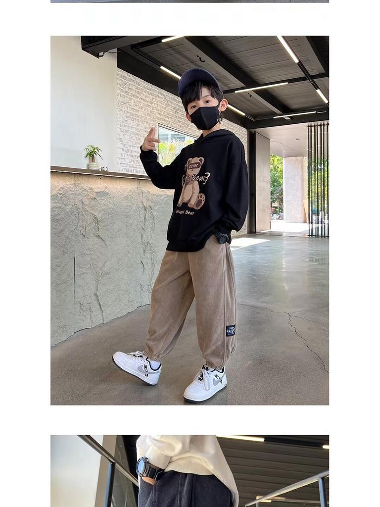 Boys' Fleece-Lined Casual Pants for Autumn/Winter 2025 - Sports Style
