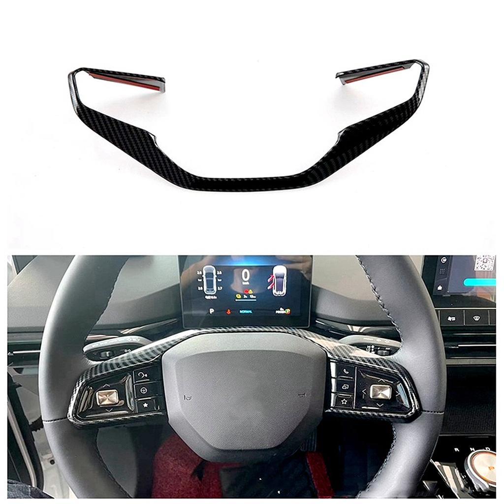 Carbon Fiber Inner Steering Wheel Cover Trim Car Inner Styling Decoration Accessories Suitable For MG4 EVMulan 2022-2024